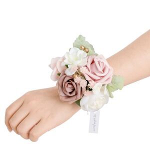 DIY Wedding Corsage Artificial Flowers (six sets plus ribbon for wrist wearing)